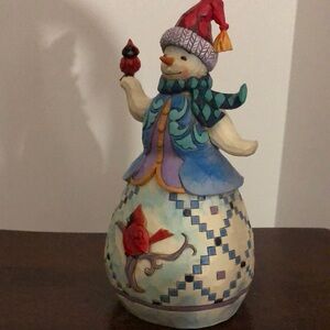 Jim Shore Season of Cheer - Snowman with Cardinal Tribute